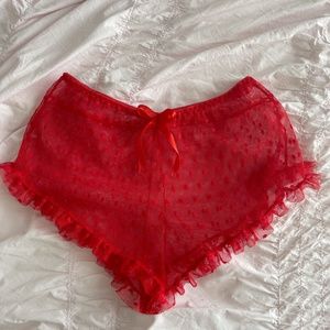 Red mesh sexy boyshort. Size small.